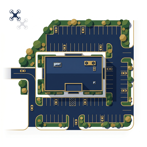 Aerial view of commercial property for listing